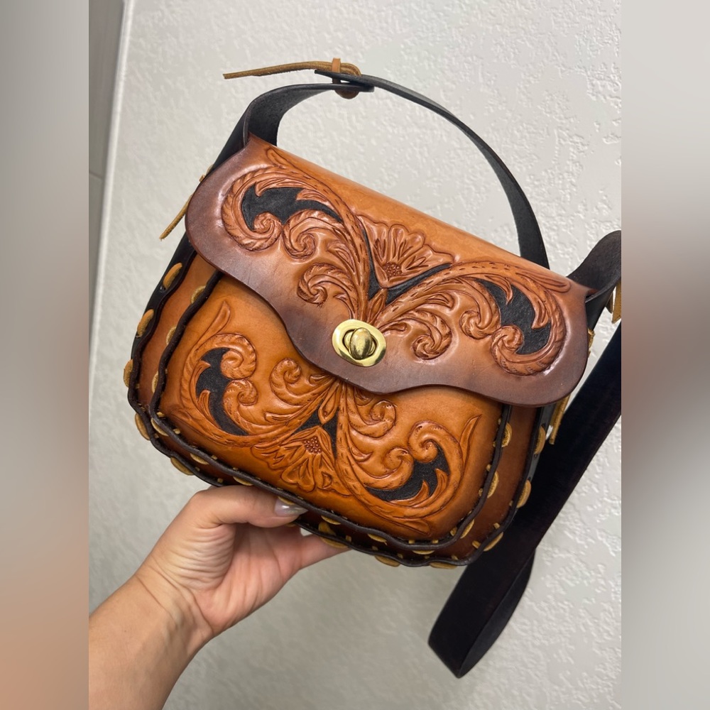 Lather hand made  bag